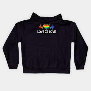 LGBT Gay Pride Heartbeat Lesbian Gays Love Kids Hoodie